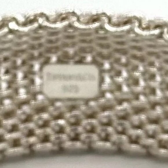 Like New Tiffany & Co. Sterling Silver Somerset Mesh Bangle Bracelet - Picture 3 of 3